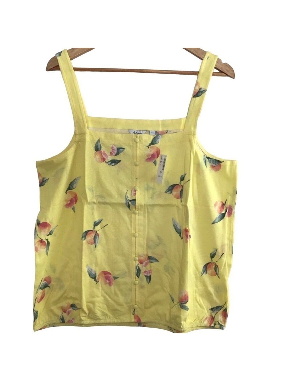 REITMANS boxy linen cotton top summer Resortwear feminine fruit yellow XXL